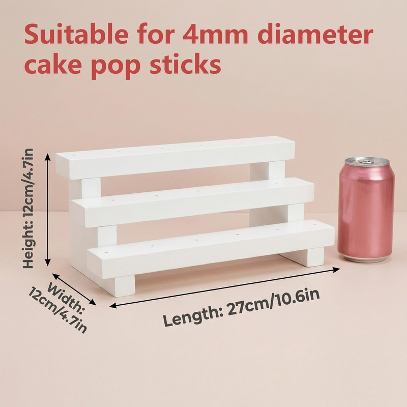 NANGOPOP Cake Pop Stand Display Riser 3 Tier Wood Lollipop Holder, 17 Hole S... gallery
