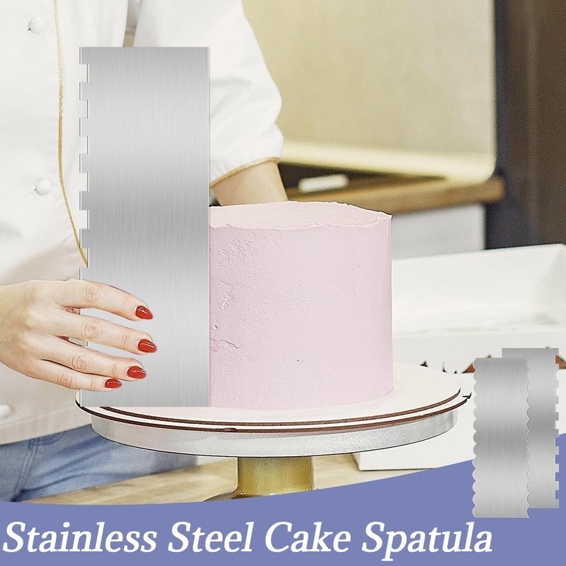 Stainless Steel Cake Scraper, 9 Inch Large Double Sided 9 Inch, Silver gallery