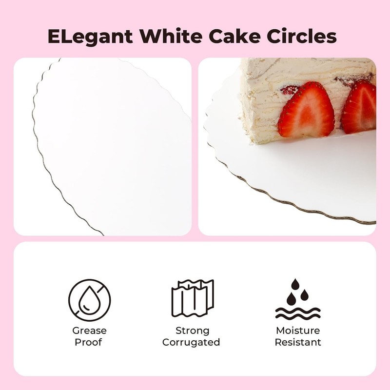 20 Pack 12 Inch Round White Cake Boards, Disposable Pizza Circles, Pan Base S... gallery