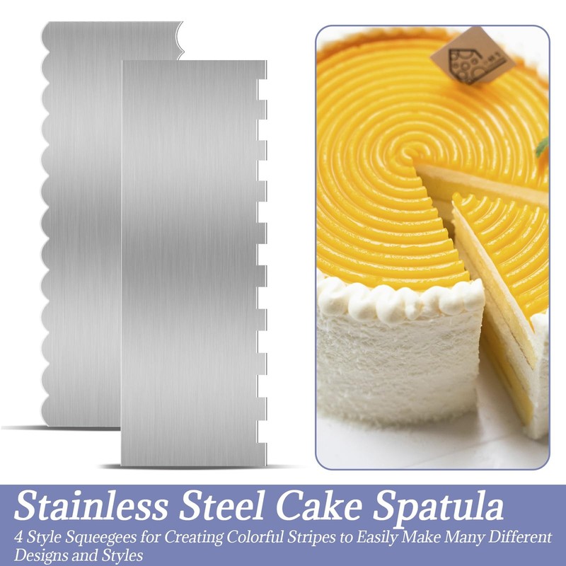 Stainless Steel Cake Scraper, 9 Inch Large Double Sided 9 Inch, Silver gallery
