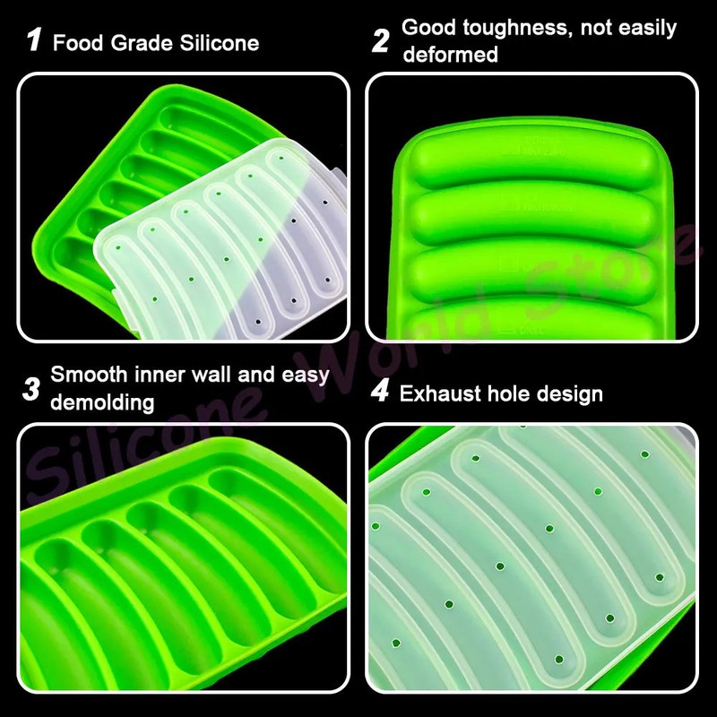 Silicone Sausage Mold with Lid Baby Food Ham Hot Dog Baking Kitchen Tool gallery