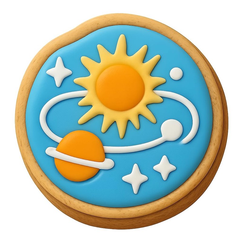 Cosmic Ray Solar System Cookie Cutter & Stamp, Fondant & Clay - 4x4 gallery