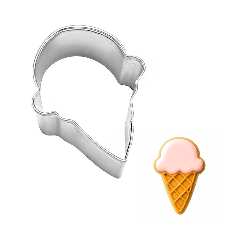 Mini Ice Cream Cone 2” Cookie Cutter Metal Made in the USA