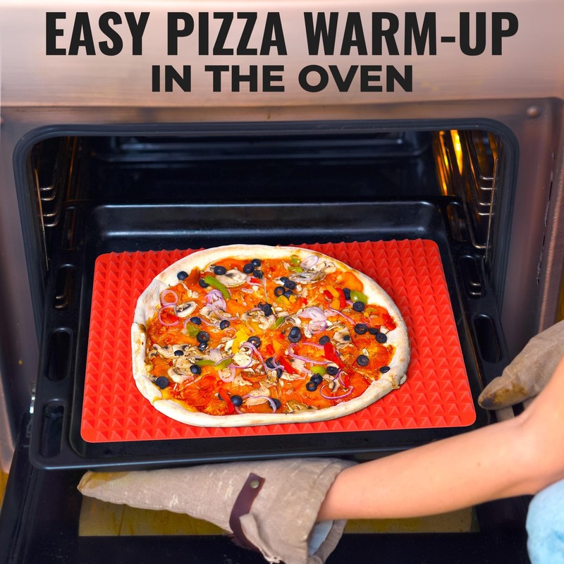 16x11.42" Non-Slip Red Pyramid Baking Mat - Easy to Clean 16"L x 11.4"W, gallery
