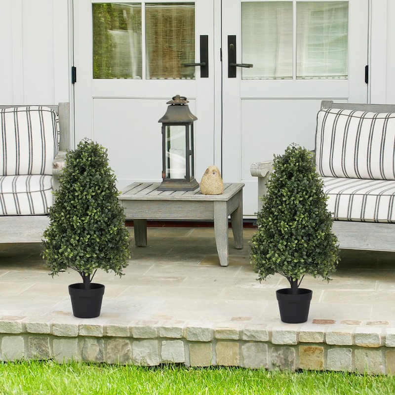 Azoco 30 Boxwood Topiary Trees Artificial Outdoor Set Of 2 Uv Resistant Faux gallery