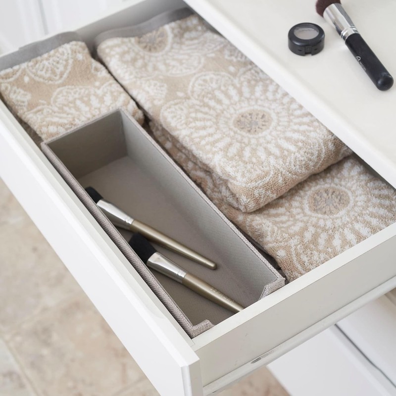 Household Essentials Narrow Organizer Tray 2 Pack, Gray, Silver gallery