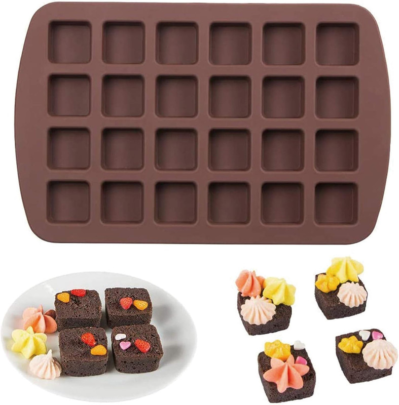 moldes silicona para mini brownie y chocolate bandeja antiadherente para postres