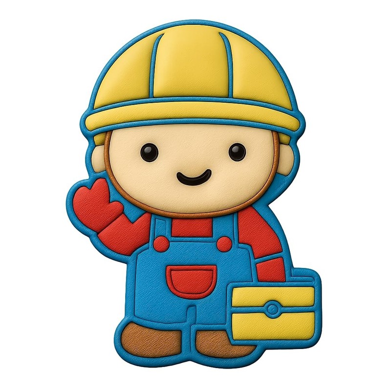 Chibi Laborer with Tool Box Cookie Cutter & Stamp, Fondant & Clay Cutter - 3x4" gallery