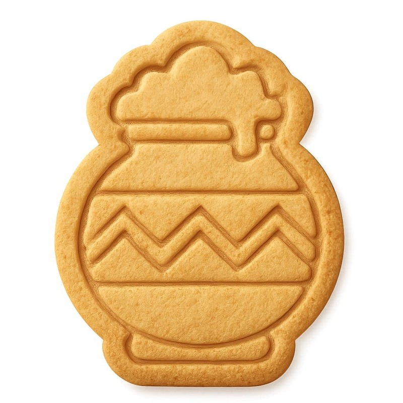 Simple Pongal Pot Cookie Cutter & Stamp, Fondant & Clay – 4×3
