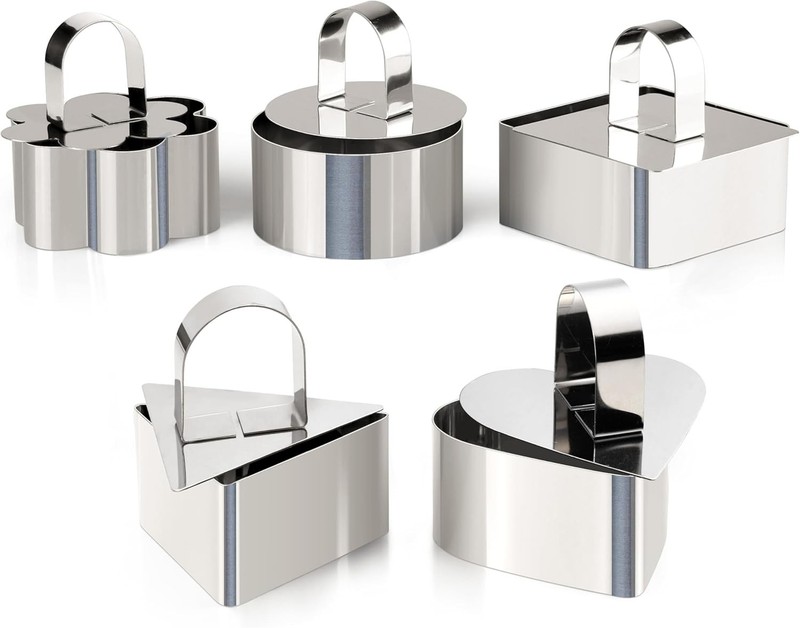 Multi-Shape 3-Inch Stainless Steel Cake Mold Set – Perfect for Elegant Desserts gallery