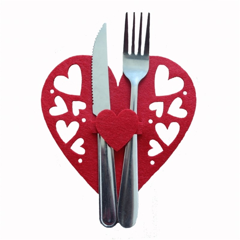 4pcs Wedding Cutlery Holder Dinner Table Decor Fork Bag Tableware Cover gallery