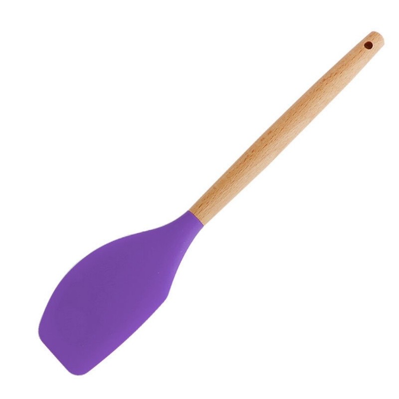 8 Colors Scraper Flour Mixer Baking Butter Silicone Wood Handle Cake Cream gallery