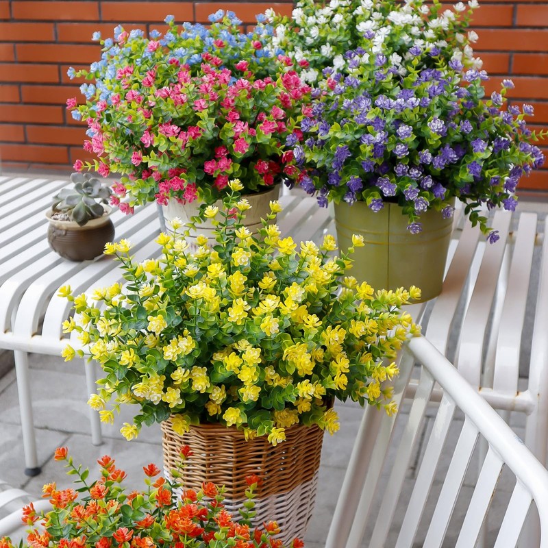 Vdvst Artificial Flowers For Outdoors 12 Bundles Uv Resistant Artificial gallery