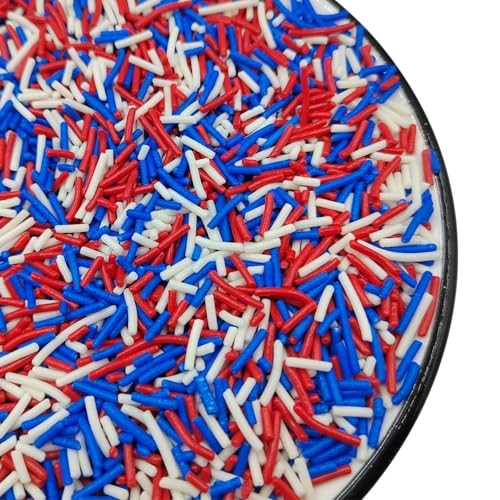 Patriotic Jimmies Sprinkles, Edible Jimmy Sprinkles Crunchy Red Blue White gallery