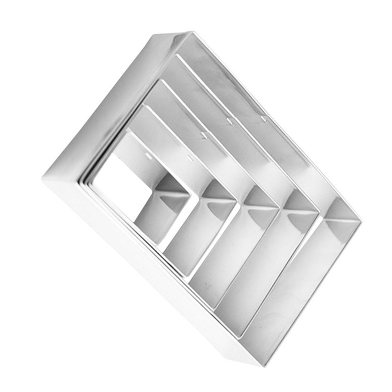 5pcs Stainless Steel Rectangle Cookie Cutter Baking Tools Pastry Mold gallery