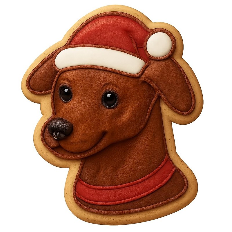 Kawaii Whippet's Christmas Cap Cookie Cutter & Stamp - 4x3.2 Fun Kitchen Baking gallery