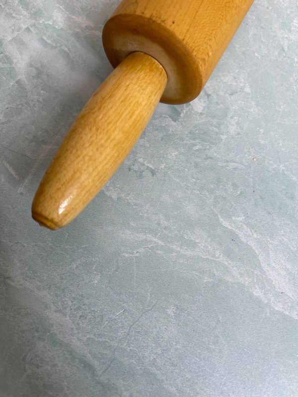 Vintage 70's EKCO Wooden Rolling Pin Wood Handles Made In USA Rustic Kitchenware gallery