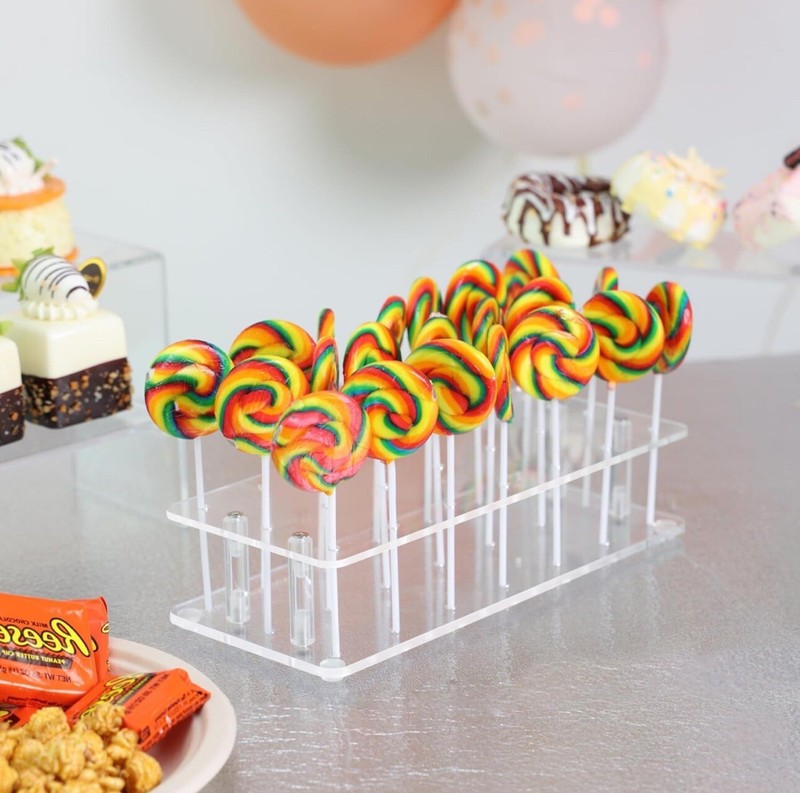2PCS Cake Pop Stand 21 Holes Cake Pop Holder Stand Clear Acrylic Cake Pop Sta... gallery