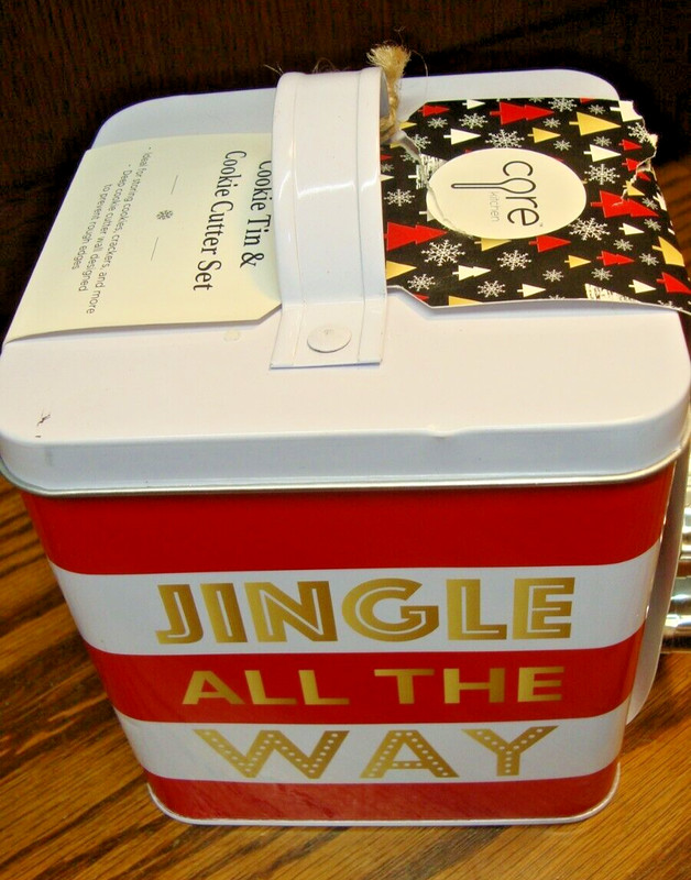Christmas Cookie Tin+ 1 Snowflake Cookie Cutter~JUNGLE ALL THE WAY Gift Idea 837 gallery