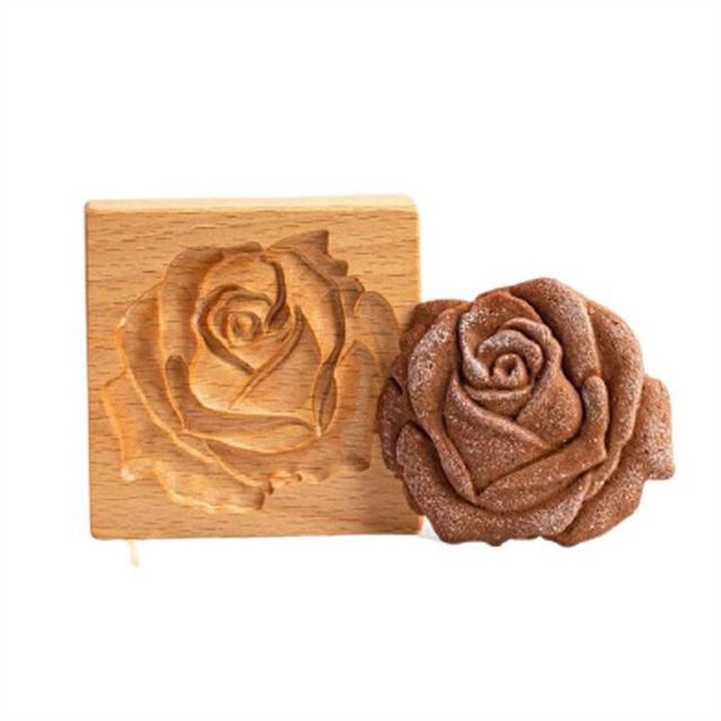 DIY Christmas Easter Cookie Molds Kitchen Carving Gingerbread Wooden Molds gallery