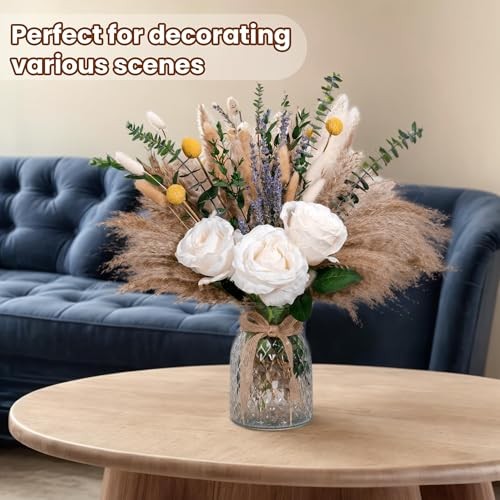 Faux Flower Arrangement with Vase, Center Pieces Decoration for Table, Pampas gallery