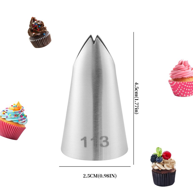 12PCS Piping Tips Set, Food Grade and Premium Stainless Steel Large Piping Ti... gallery