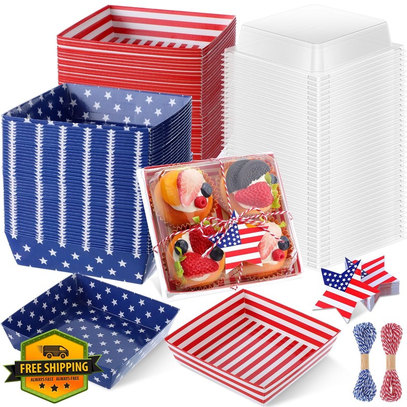 Yaomiao 50pc 4th July Patriotic Charcuterie Boxes