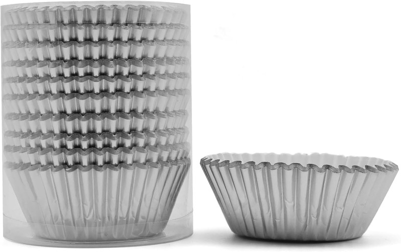 200 Pcs Silver Foil Cupcake Liners Standard Baking Cups Muffin Paper Cases gallery
