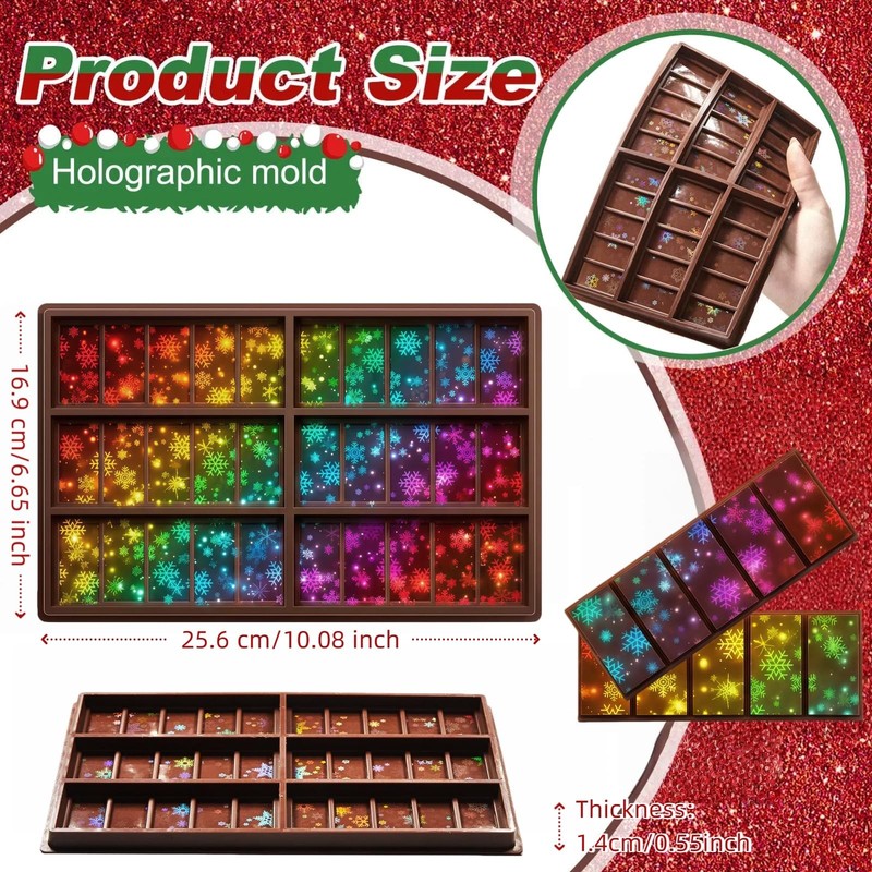 Rectangle,Rectangle 1 Pcs Holographic Chocolate Molds Valentine's Day Resin S... gallery