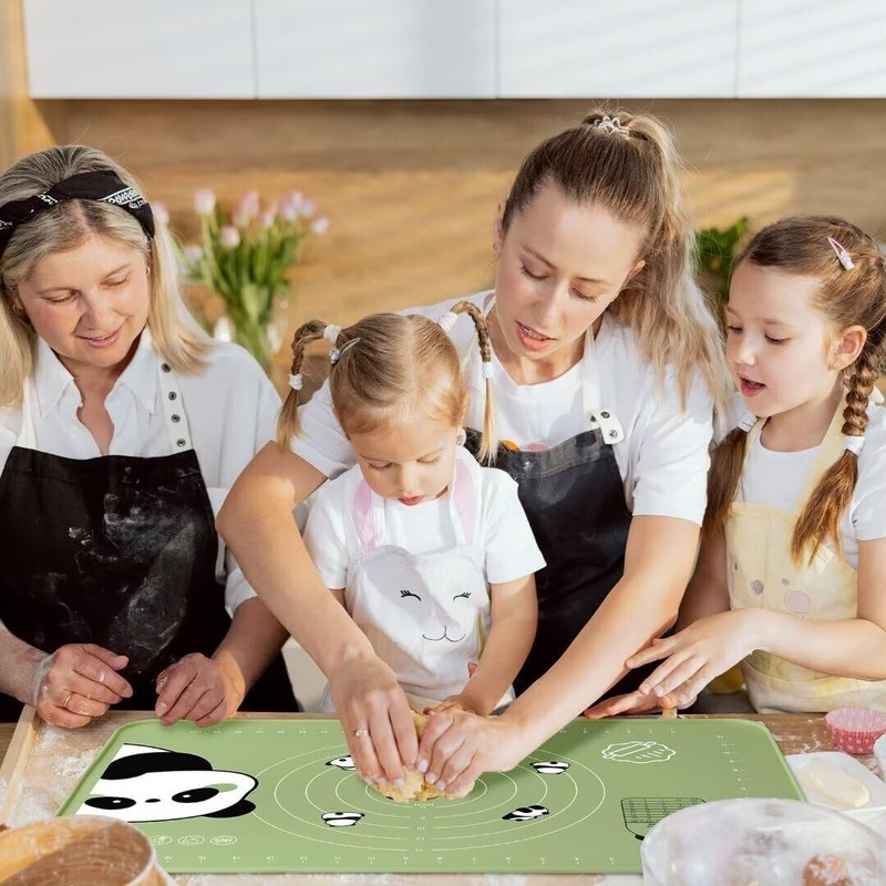Silicone Baking Mat with Measurements, Extra Thick Dough Rolling Mat and Green gallery
