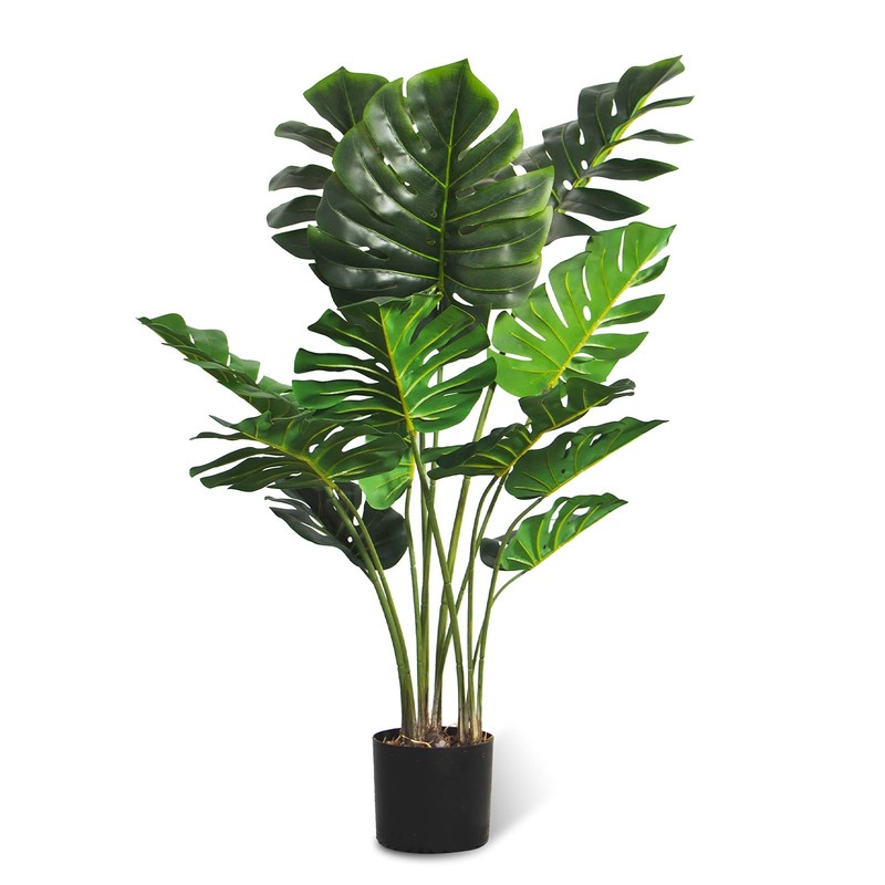 Floworld Artificial Monstera Plant 4Ft Tall Fake Swiss Cheese Plant Potted Faux gallery