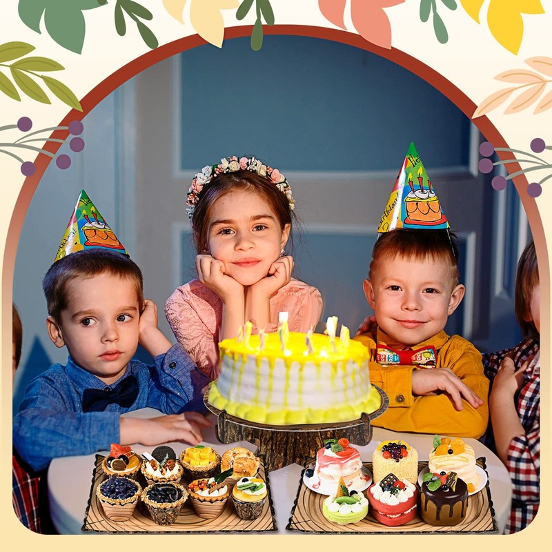 37 Pcs Woodland Cupcake Stand Set Includes 2 Wood Cupcake Stands 1 Rustic Cak... gallery