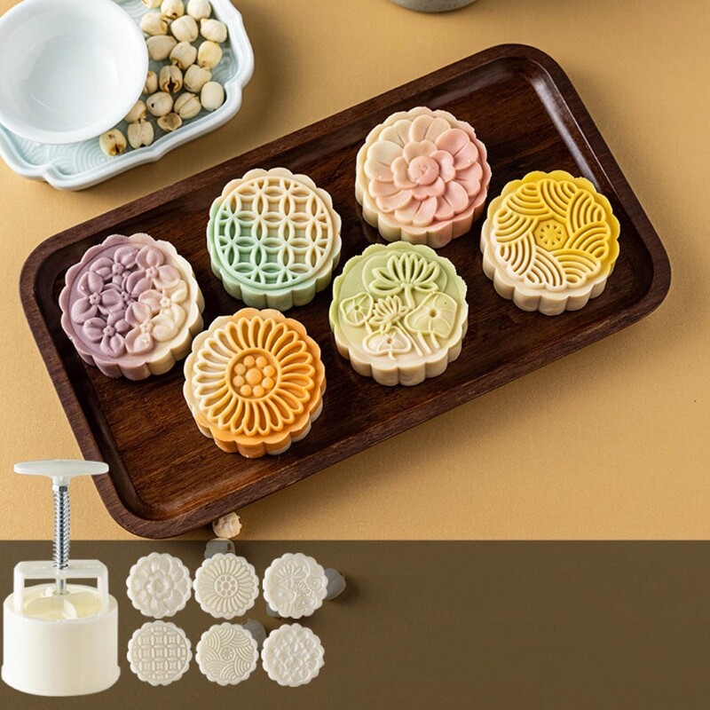 Hand-Pressure Moon Cake Mould Autumn Festival Food-Grade Plastic