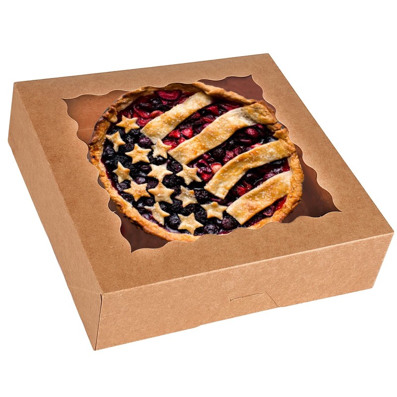 30-Pack Pie Boxes 10″ x 10″ x 2.5″, Bakery Boxes with Window, Auto-Popup Cook…