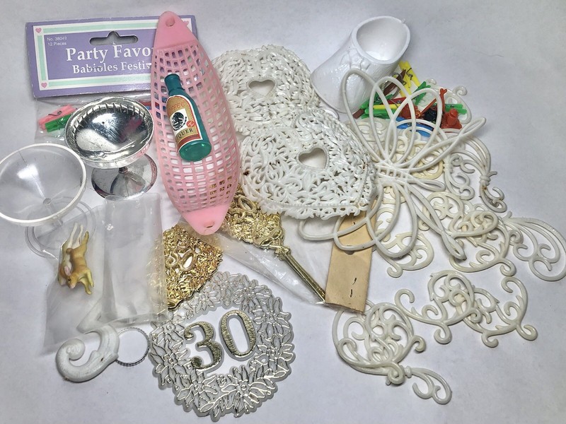 Vintage Cake Topper Decor Lot – Butterfly, Wedding, Anniversary, Shower Party