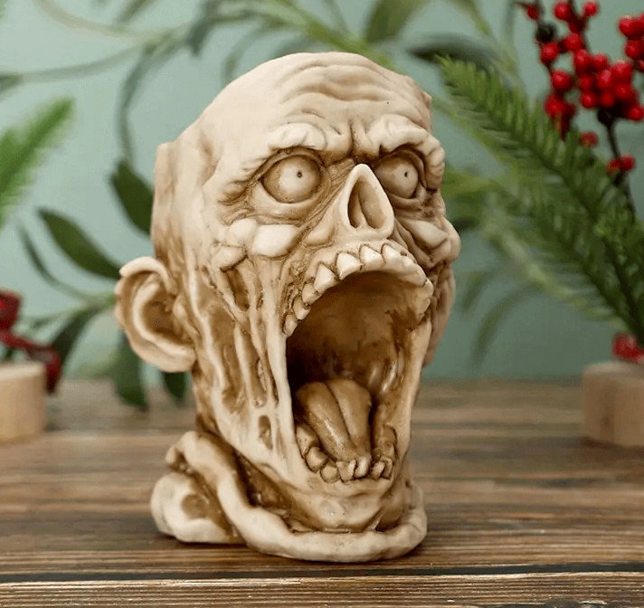 skull zombie Resin, hard plaster, soap, beeswax candle mold