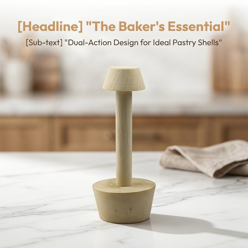 5Pcs Reusable Wooden Tart Tamper Dual Sided Pastry Press Kitchen Tool gallery