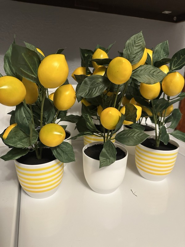 6 Pcs Lemon Greenery Flower Pot Bouquet Centerpieces Shower Decorations