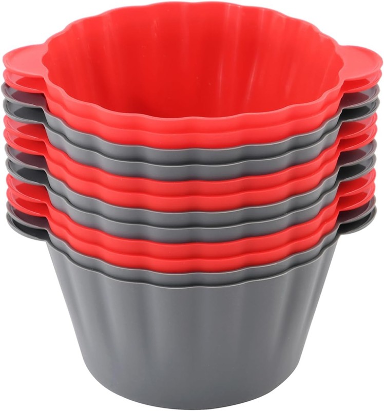 12 Pack Reusable Non-stick Large Silicone Baking Cups, 3.54 Inch Jumbo Silicone