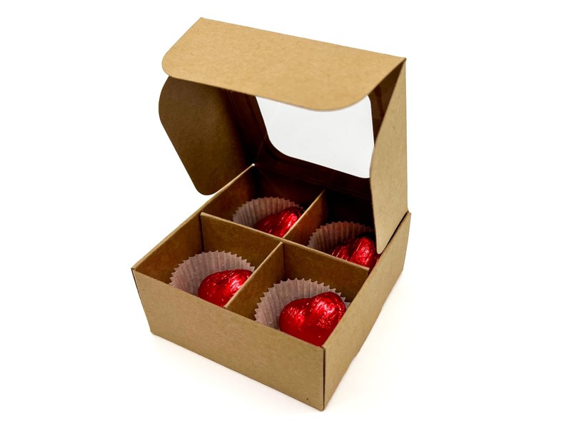 20 Pack Treat Boxes 3.5 x 3.5 x 1.6 Inch Bakery Boxes Window Divider Candy gallery