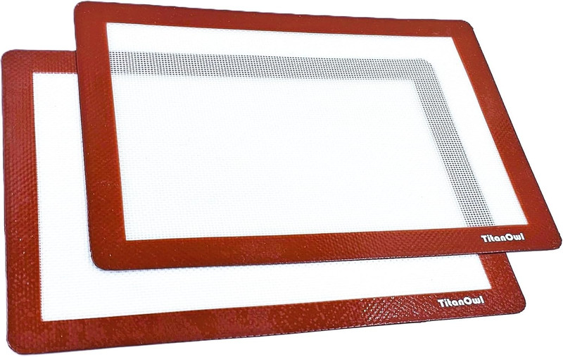 Silicone Mat Pad 2-Pak 12 X 8.5 Inch for Baking Art Cookie Pastry Pet Tray Non-S
