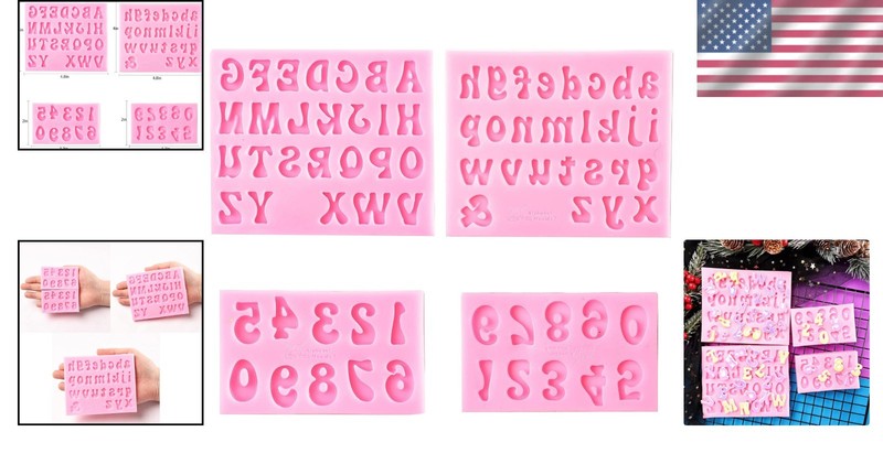 Letters Molds and Numbers Molds Silicone Fondant Chocolate Cake Decor 4pcs gallery