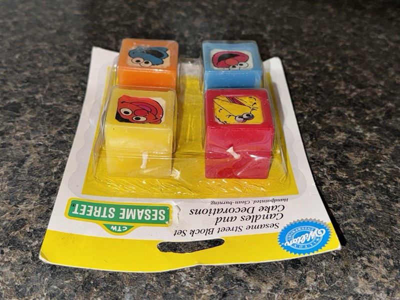 Vintage 1994 Sesame Street Wilton Block Cake Candles 4-Pack, Sealed gallery