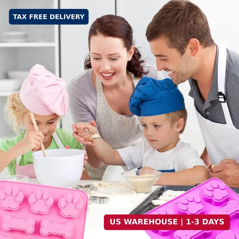 Paw Print Mold Dog Treat Mold Bone Silicone Molds 3 Pcs Dog Treat Molds for Baki gallery