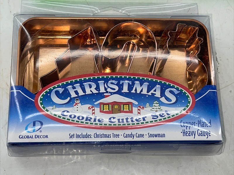 Global Decor Christmas Cookie Cutter Set Copper Plated Heavy Gauge & Plastic Set gallery