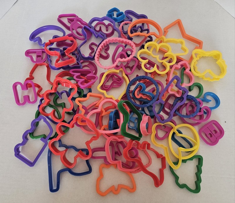 80 Assorted All Occasion Multicolor Cookie Cutter & Playdough Fun Shapes & Sizes