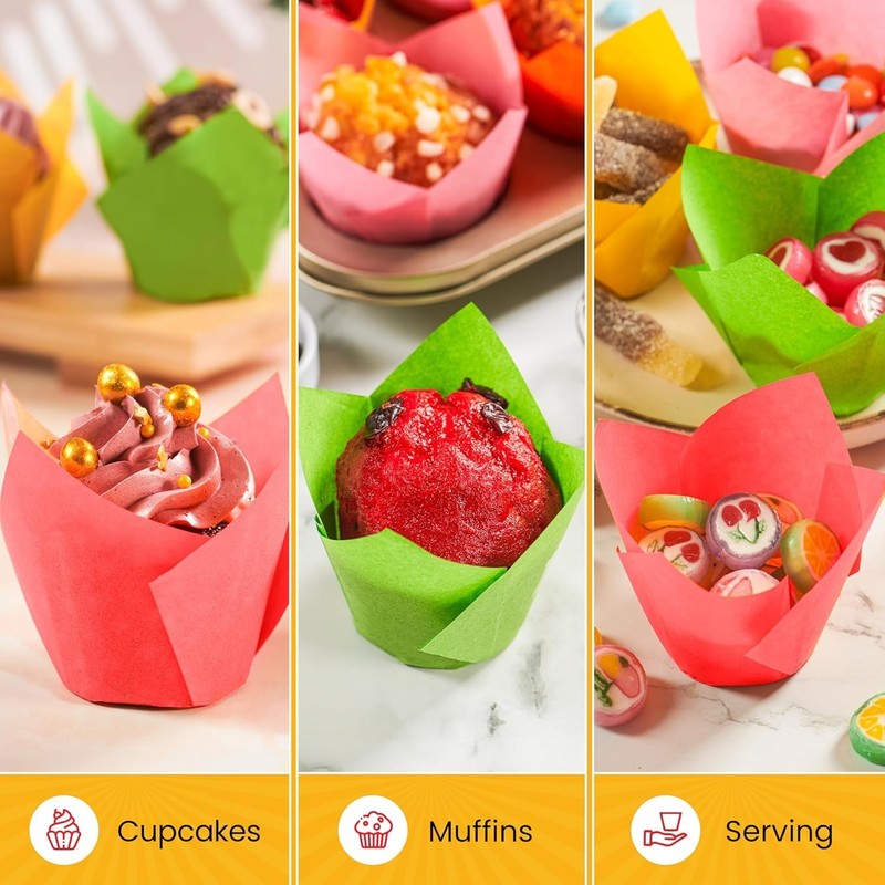 Tulip Cupcake Liners, Muffin Liners for Baking by Baker’s Signature – 200pcs ... gallery