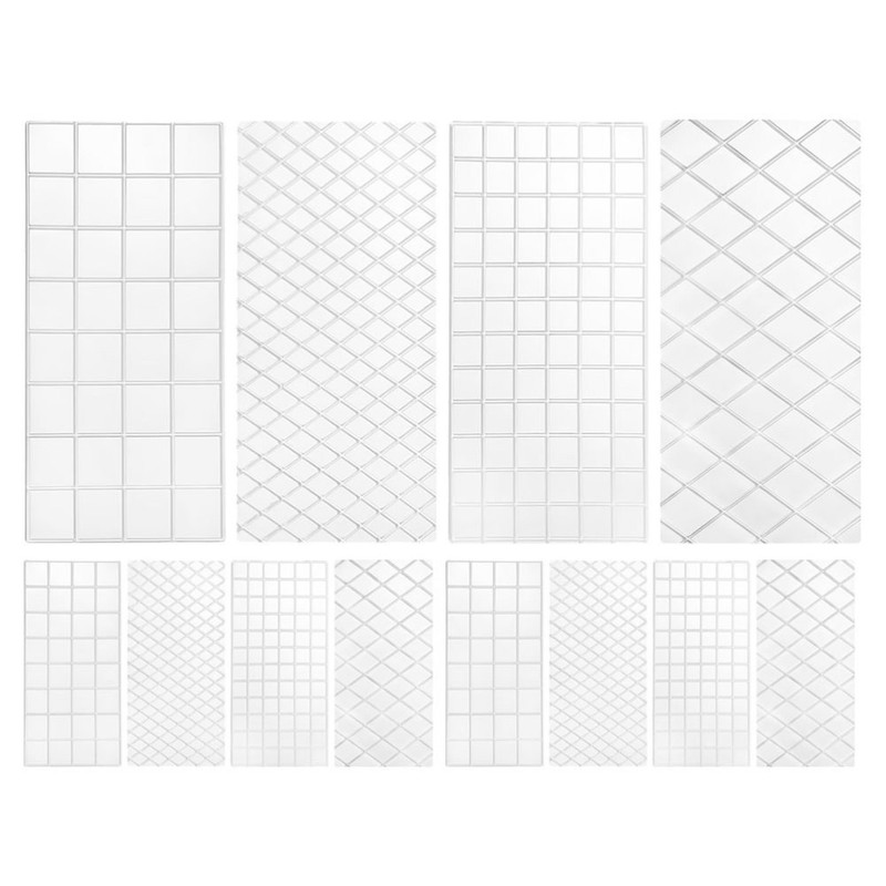 12 Pcs Fondant Molds Grid Quilted for Cupcake Embosser Mat Decorating