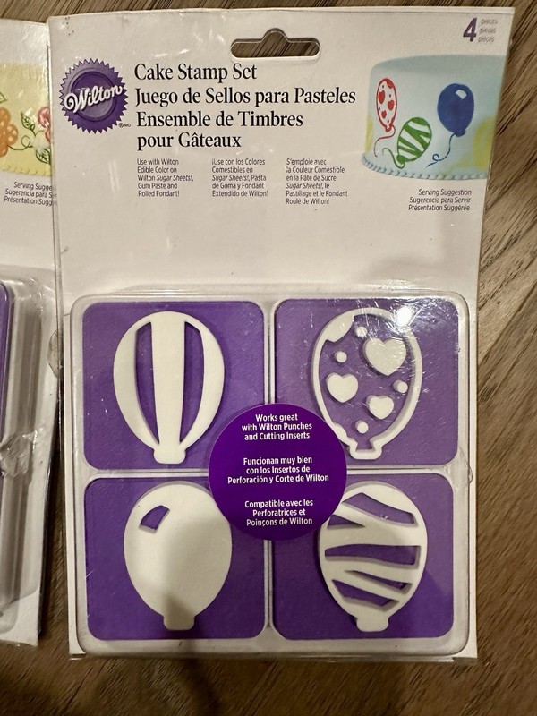 Wilton Three Different Cake Stamp Sets & Pattern Roller -NEW- gallery