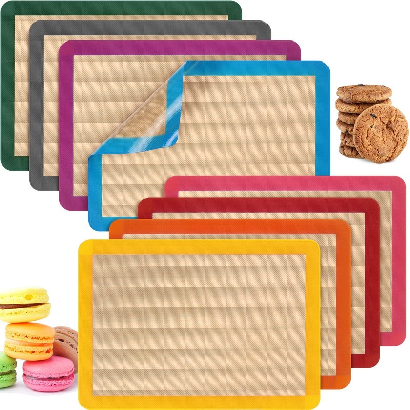 Nuanchu 8 Pieces Silicone Baking Mat Non-stick Silicone Baking Half Sheet 16....